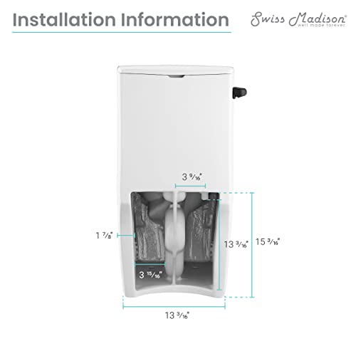 Swiss Madison St. Tropez One Piece Elongated Toilet Side Flush 1.28 gpf with Black Hardware, Glossy White