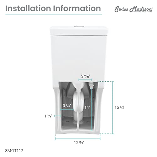 Swiss Madison SM-1T117 Classe One Piece Toilet, Modern Toilets For Bathrooms, ADA Toilet, Elongated Dual Flush 0.8/1.28 gpf, in Glossy White
