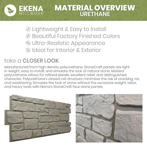 EverStone Aged Brick Faux Brick Panel, 46 7/8"W x 27"H x 1 1/4"D, Farmhouse Color