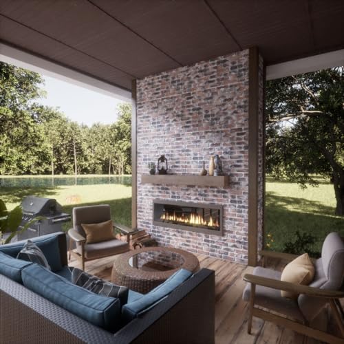 EverStone Aged Brick Faux Brick Panel, 46 7/8"W x 27"H x 1 1/4"D, Farmhouse Color