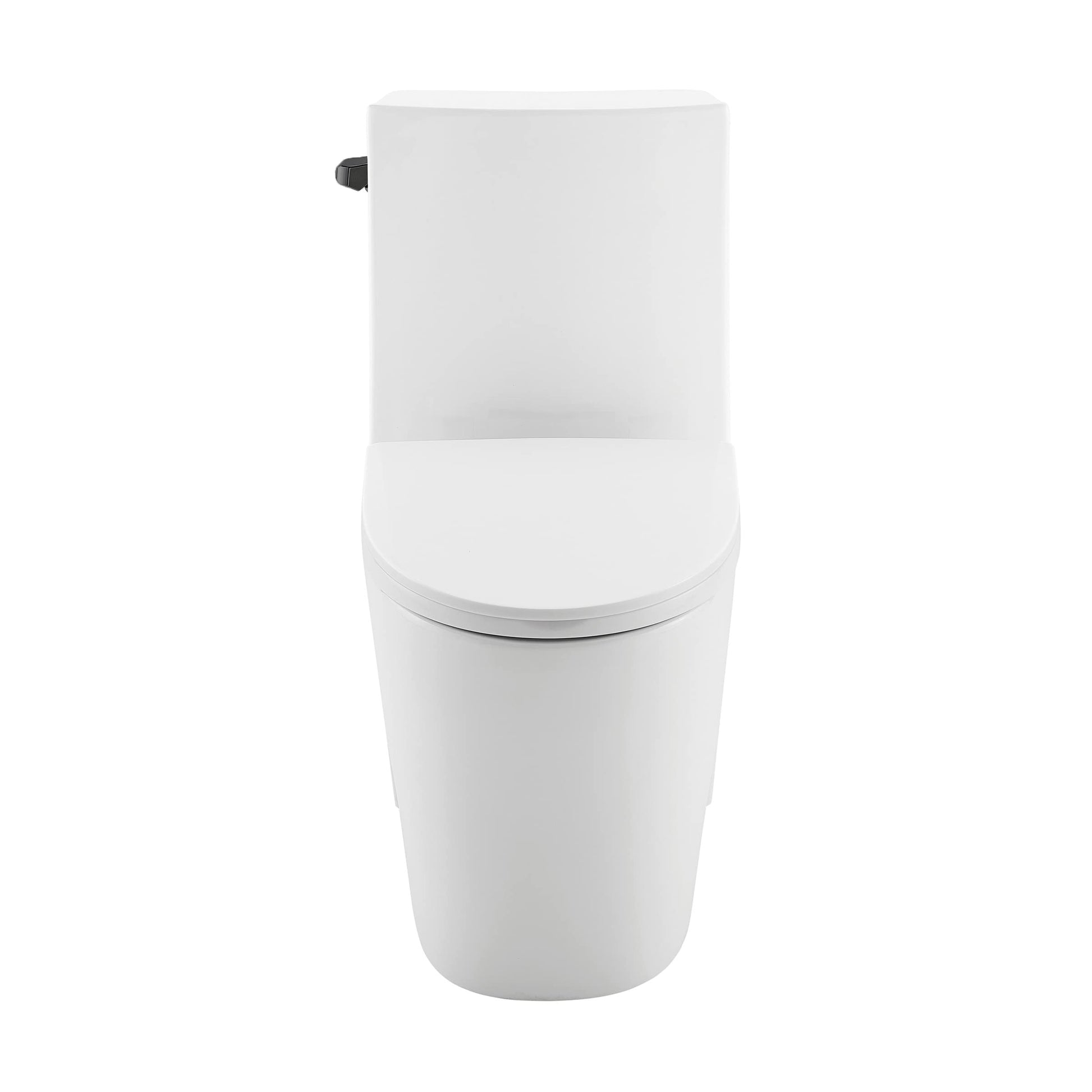 Swiss Madison St. Tropez One Piece Elongated Toilet Side Flush 1.28 gpf with Black Hardware, Glossy White