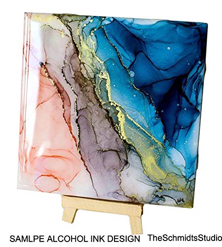 Creative Hobbies 12 Pack of Glossy White Glazed Ceramic Tiles for Alcohol Ink Painting, Decorating, Arts & Crafts, 4.25 x 4.25 Inch Square, Ready-to-Paint Ceramics