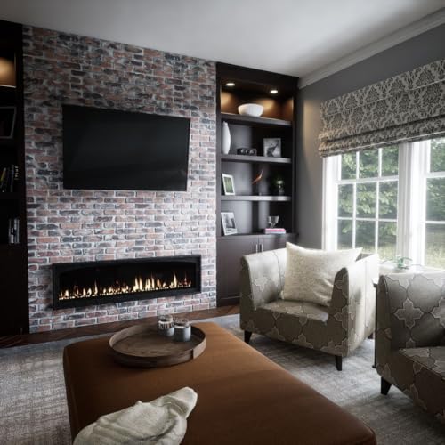 EverStone Aged Brick Faux Brick Panel, 46 7/8"W x 27"H x 1 1/4"D, Farmhouse Color