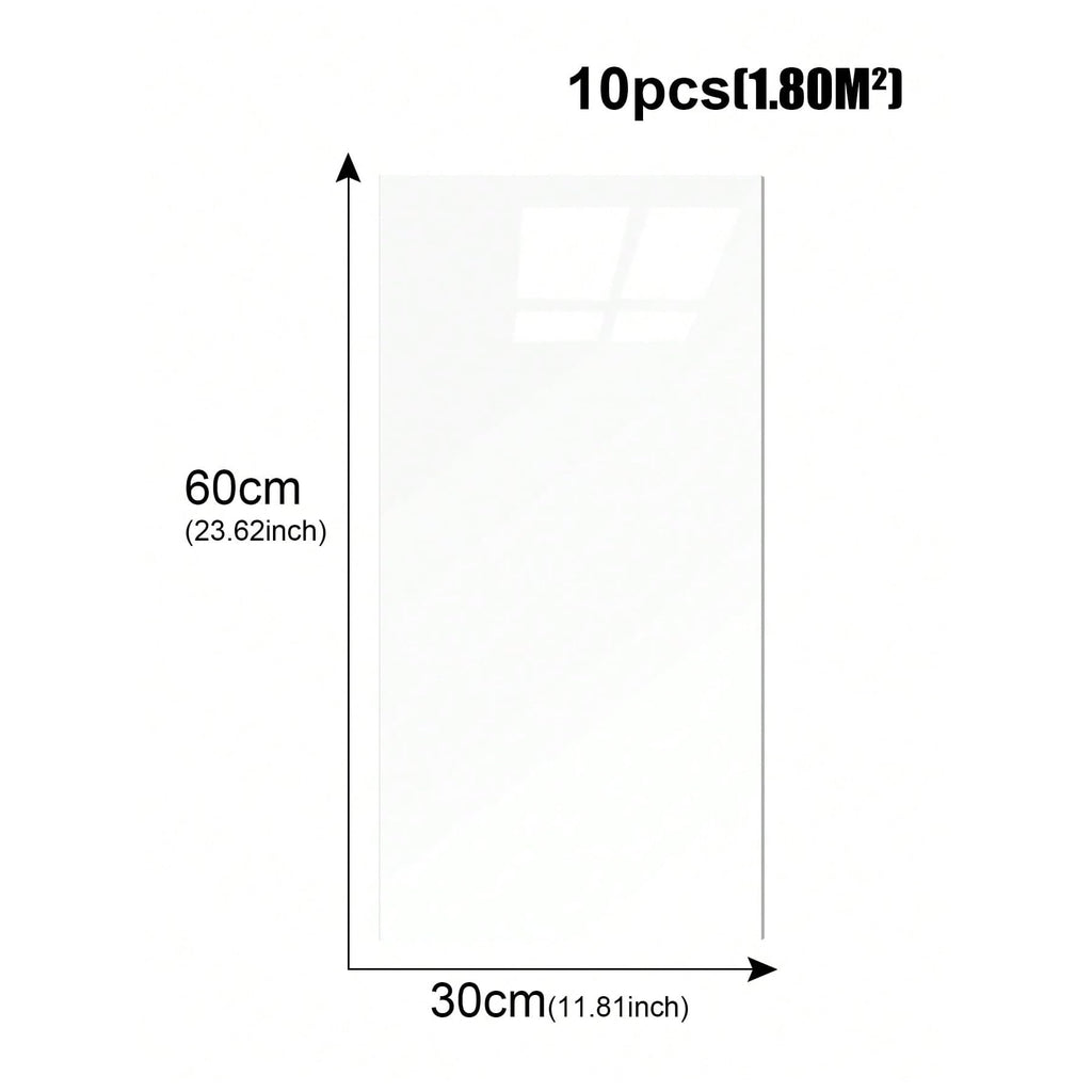 10pcs Marble Peel and Stick Waterproof Wall Panels,Heat-Resistant Backsplash Tile,23.6"x11.8" PVC Foam Wall Sticker for Kitchen,Living Rooms,Bedrooms,Pure White,a Bit Beige(Not Real Tile 19.4 Sq.Ft.)