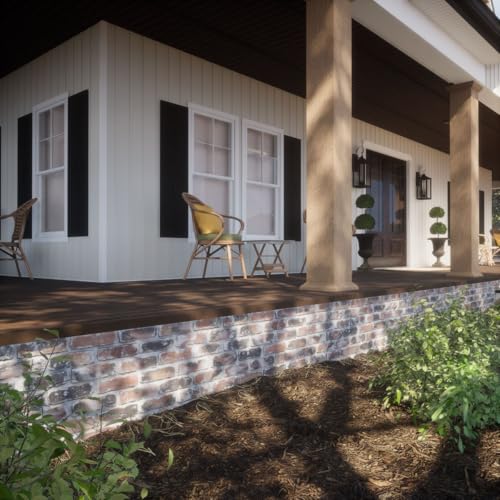 EverStone Aged Brick Faux Brick Panel, 46 7/8"W x 27"H x 1 1/4"D, Farmhouse Color
