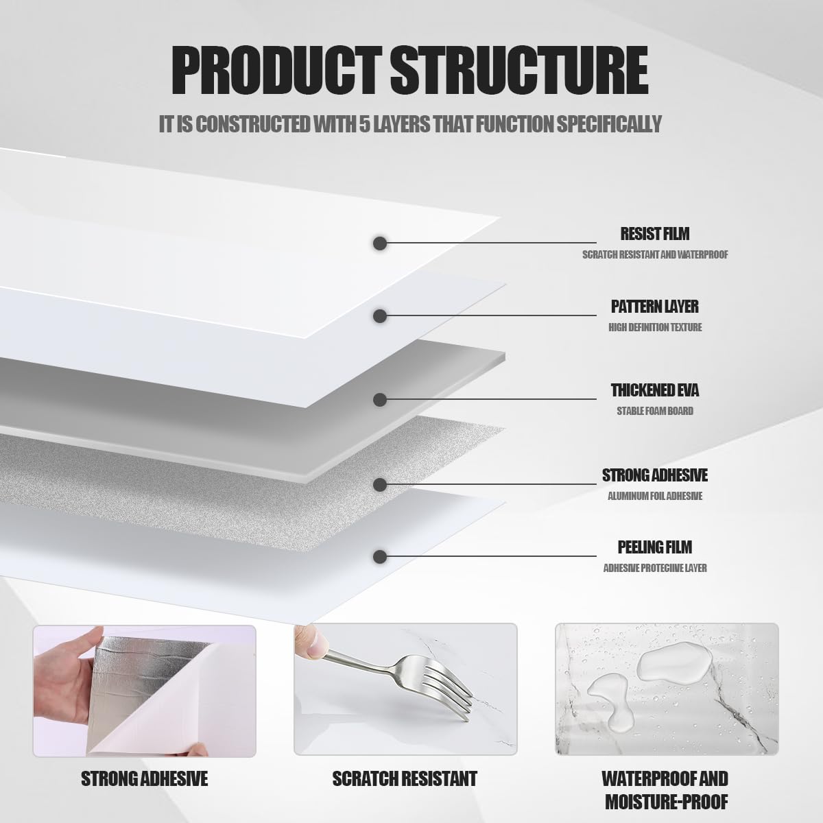 10pcs Marble Peel and Stick Waterproof Wall Panels,Heat-Resistant Backsplash Tile,23.6"x11.8" PVC Foam Wall Sticker for Kitchen,Living Rooms,Bedrooms,Pure White,a Bit Beige(Not Real Tile 19.4 Sq.Ft.)