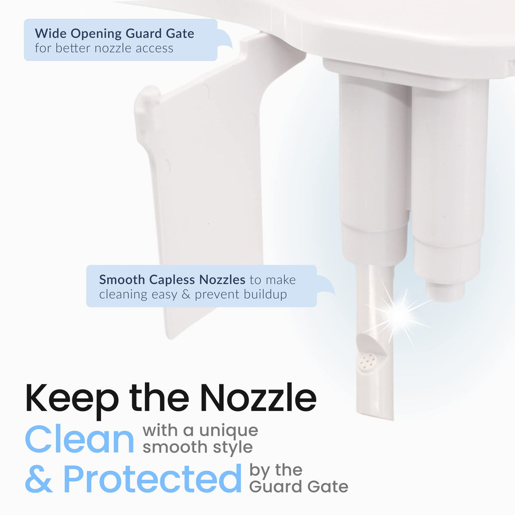 LUXE Bidet NEO 185 Plus - Patented Bidet Attachment for Toilet Seat, Innovative Hinges to Clean, Slide-in Easy Install, Advanced 360° Self-Clean, Dual Nozzles, Feminine & Rear Wash (Chrome)