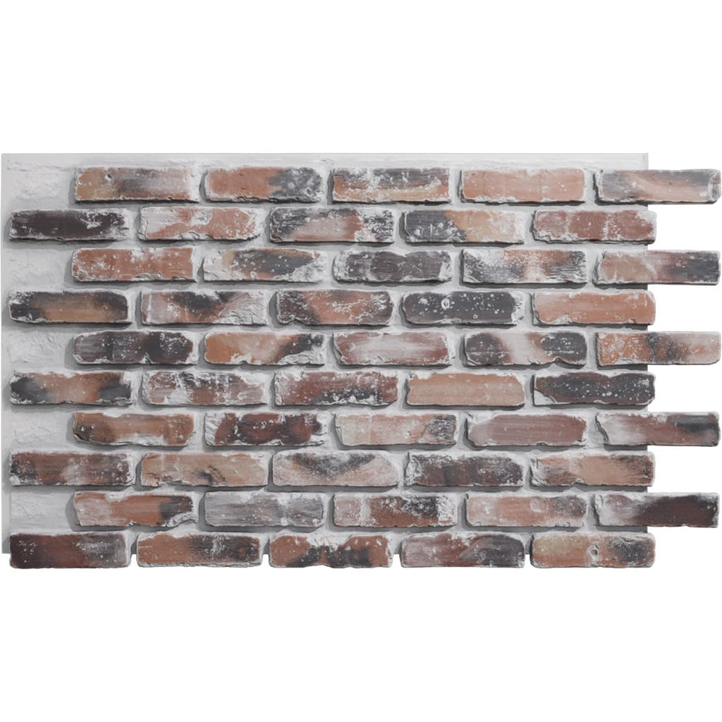 EverStone Aged Brick Faux Brick Panel, 46 7/8"W x 27"H x 1 1/4"D, Farmhouse Color