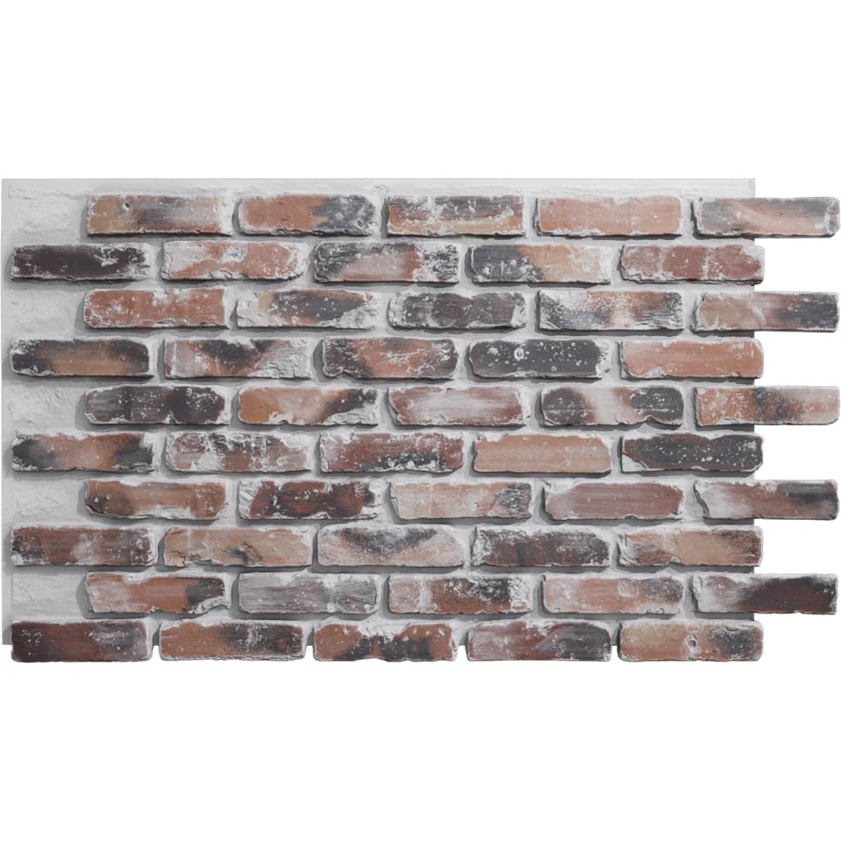 EverStone Aged Brick Faux Brick Panel, 46 7/8"W x 27"H x 1 1/4"D, Farmhouse Color