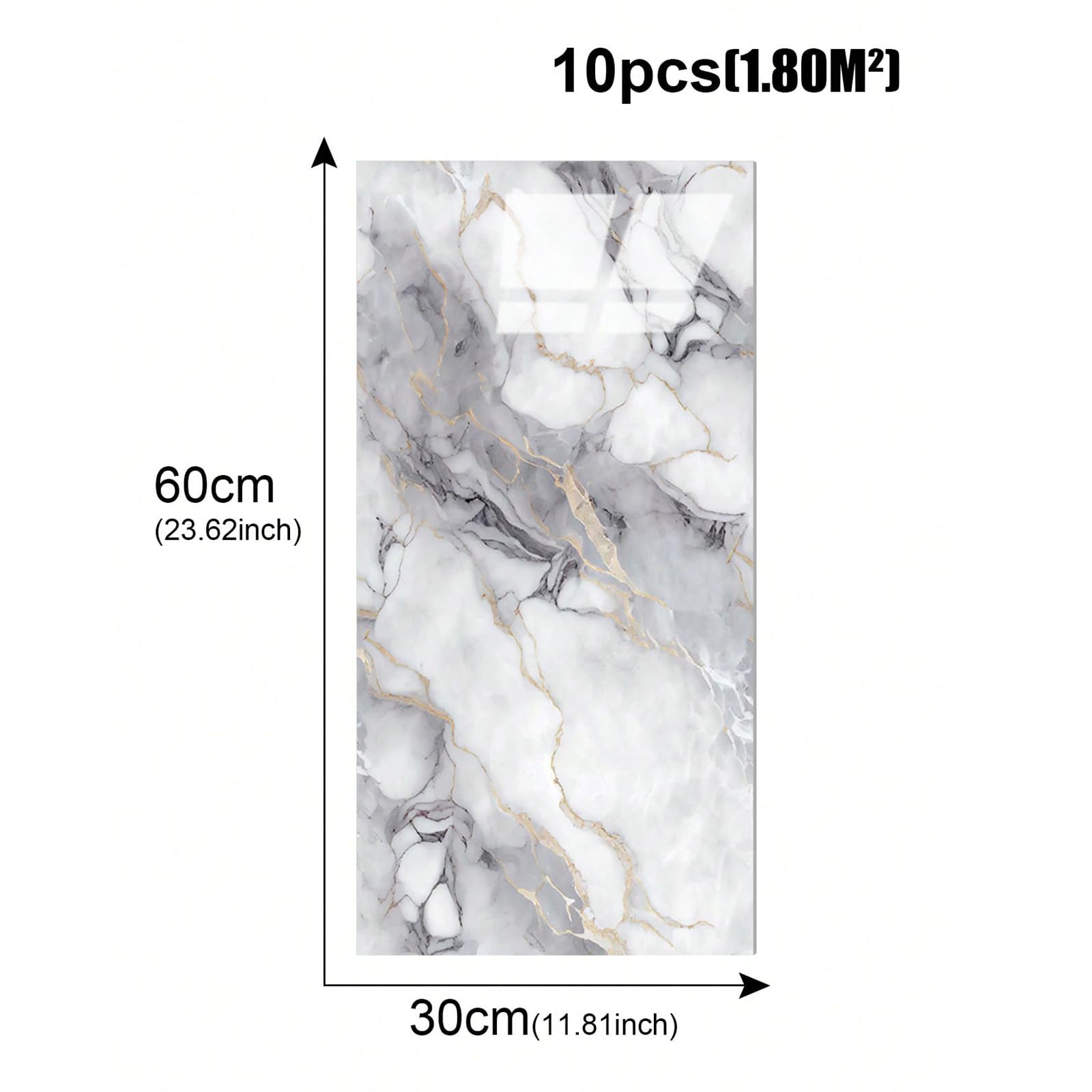 10pcs Marble Peel and Stick Waterproof Wall Panels,Heat-Resistant Backsplash Tile, 23.6"x11.8" PVC Foam Wall Sticker for Kitchen,Living Rooms, Bedrooms TV Walls,Colorful (Not Real Tile 19.4Sq. Ft.)