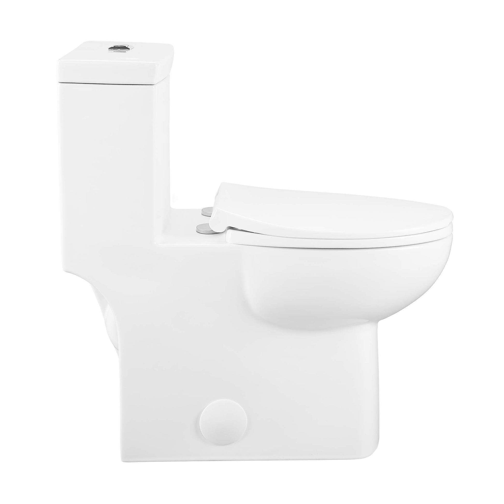 Swiss Madison SM-1T117 Classe One Piece Toilet, Modern Toilets For Bathrooms, ADA Toilet, Elongated Dual Flush 0.8/1.28 gpf, in Glossy White