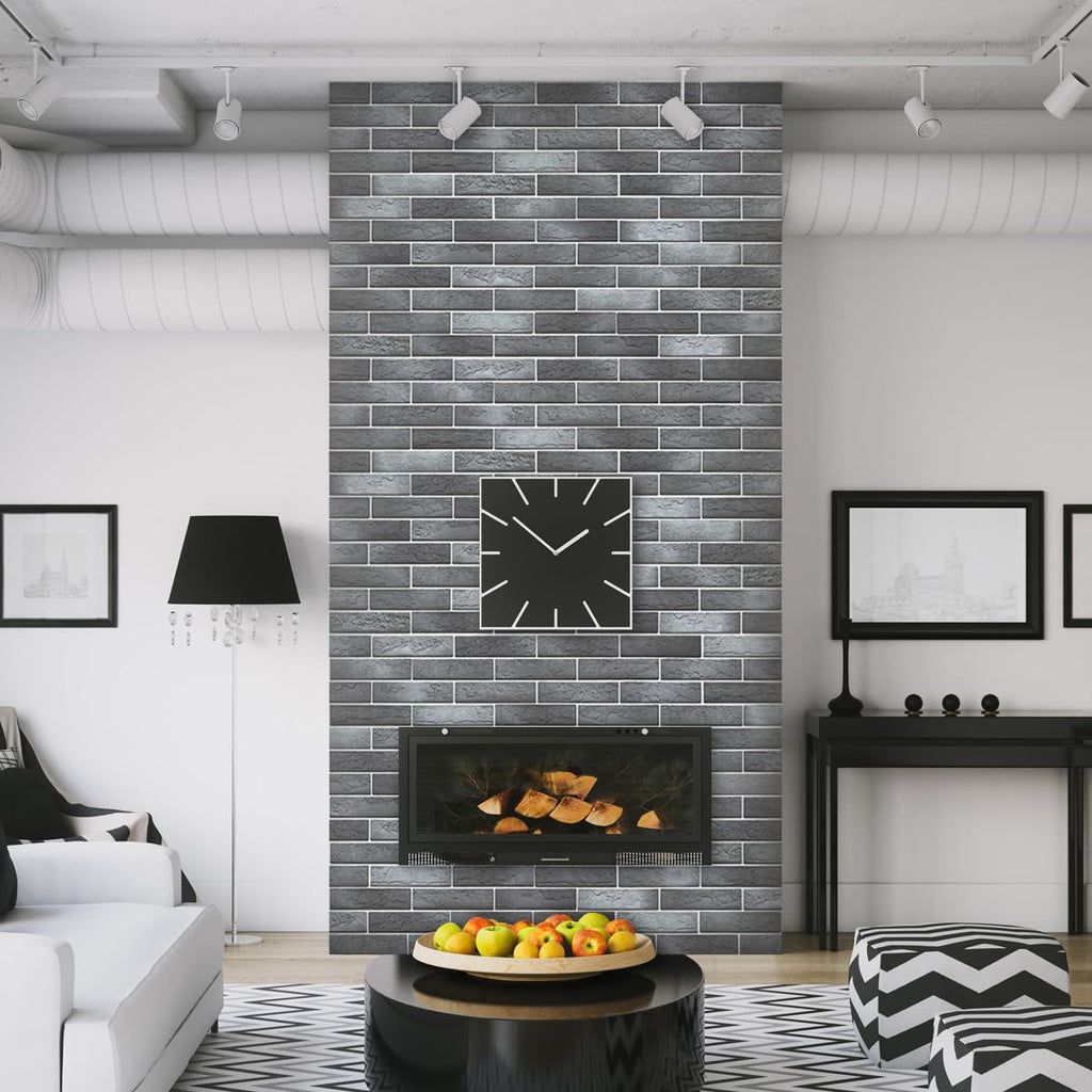 TORURAL 100 Whitewash Grey Faux Brick Wall Tiles, 3D Thin Brick Veneers for Bedroom, Bathroom, Kitchen, Fireplace and Fence Wall Panels (14.2 sq ft)