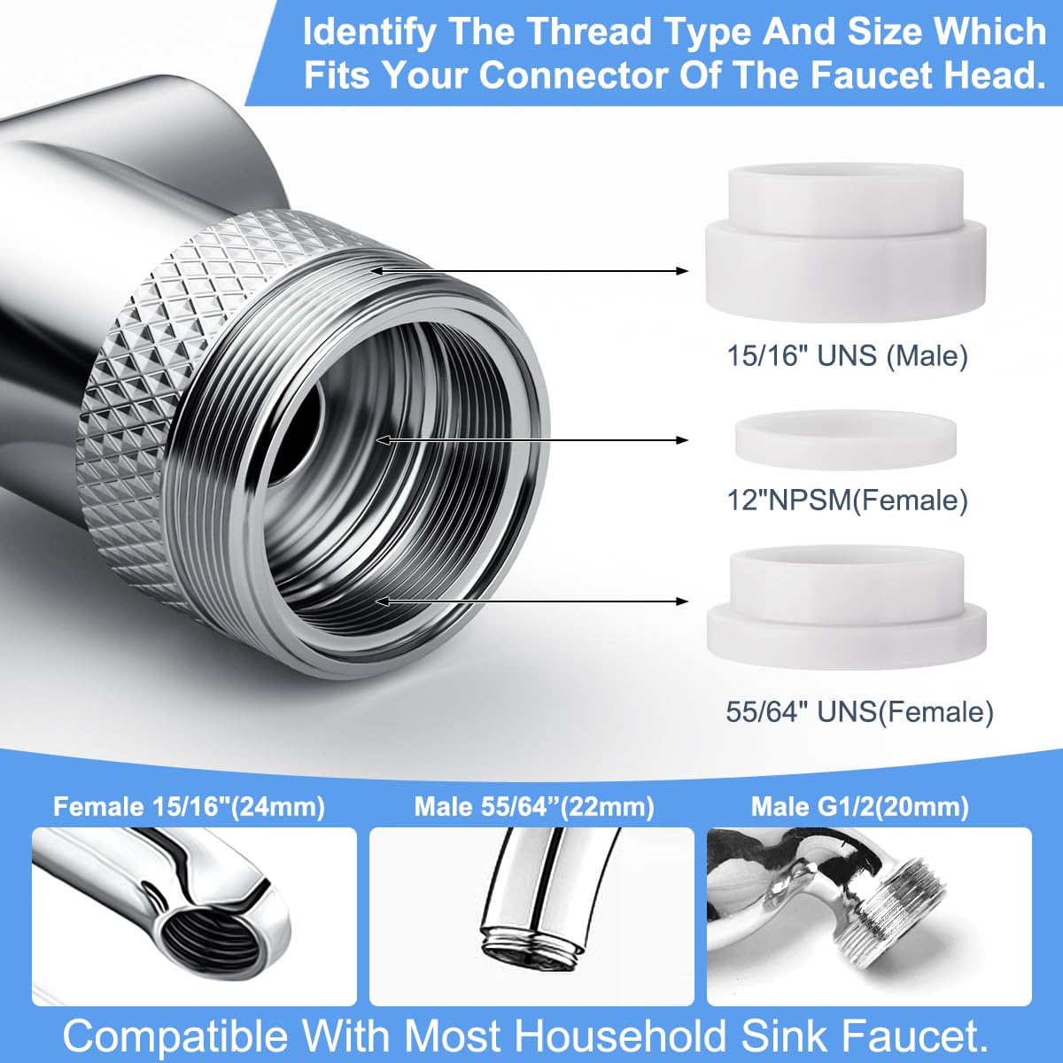 1440° swivel faucet extender, sink faucet aerator extender, swivel extendable filter, with 2 modes splash guard multi-functional universal mechanical arm suitable for kitchen/bathroom/toddlers