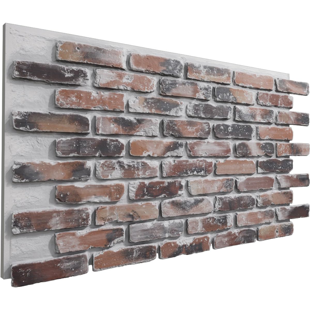 EverStone Aged Brick Faux Brick Panel, 46 7/8"W x 27"H x 1 1/4"D, Farmhouse Color