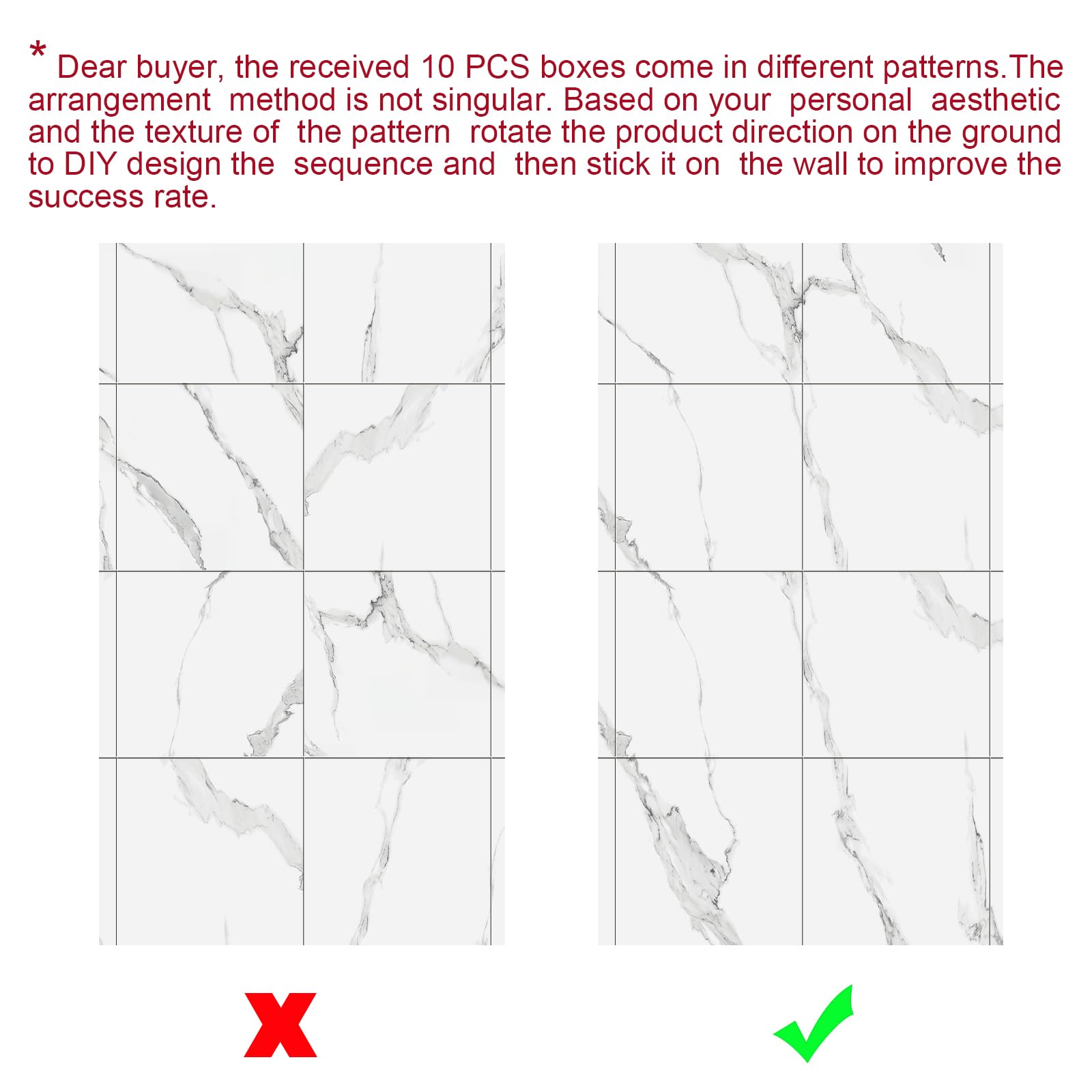 10pcs Marble Peel and Stick Waterproof Wall Panels,Heat-Resistant Backsplash Tile, 23.6"x11.8" PVC Foam Wall Sticker for Kitchen,Living Rooms,Bedrooms TV Walls,Grey White (Not Real Tile 19.4 Sq. Ft.)
