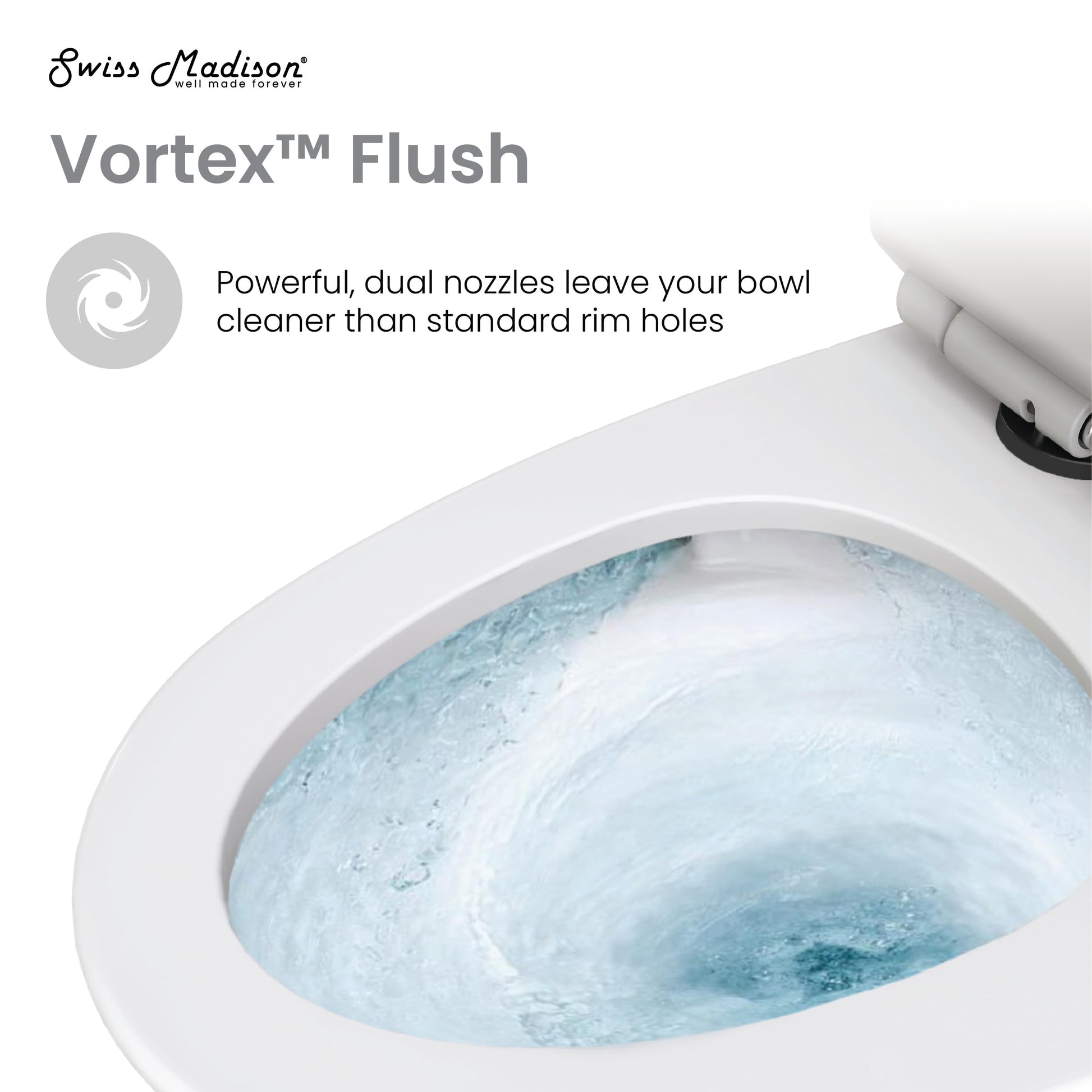 Swiss Madison St. Tropez One Piece Elongated Toilet Side Flush 1.28 gpf with Black Hardware, Glossy White