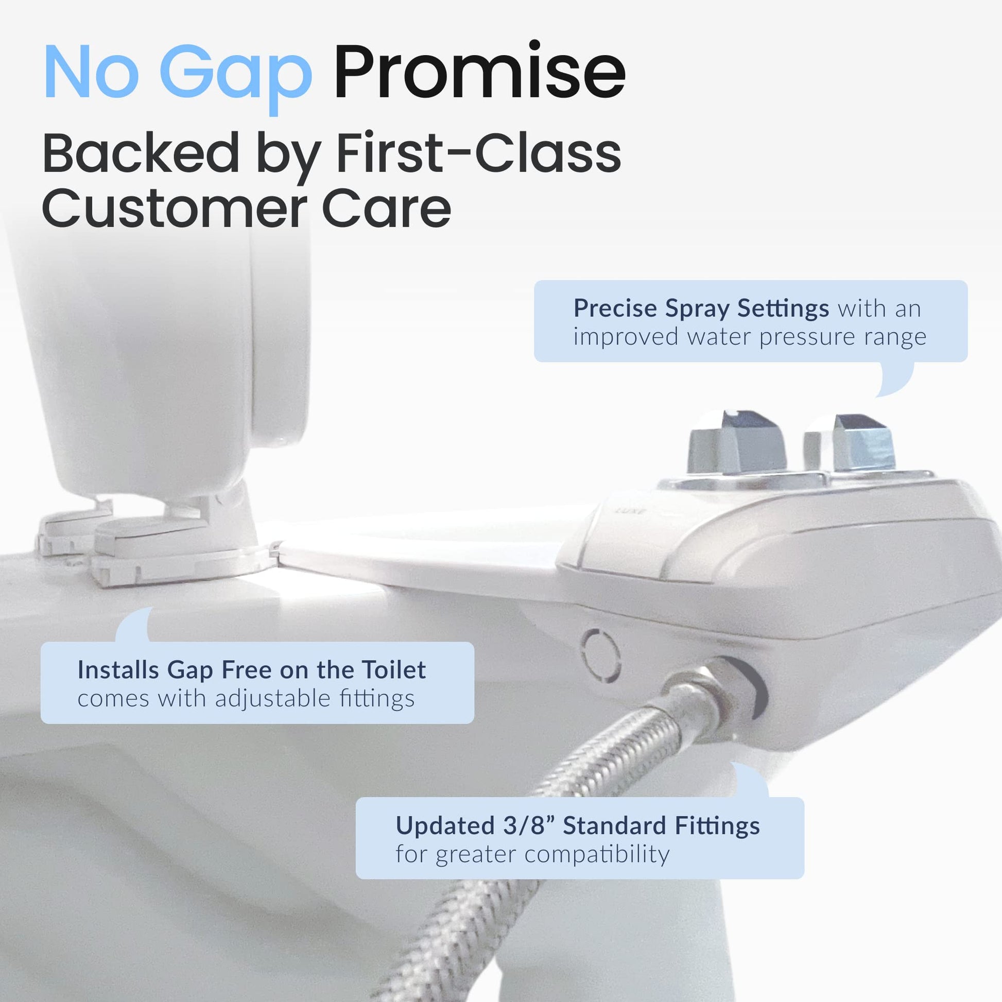 LUXE Bidet NEO 185 Plus - Patented Bidet Attachment for Toilet Seat, Innovative Hinges to Clean, Slide-in Easy Install, Advanced 360° Self-Clean, Dual Nozzles, Feminine & Rear Wash (Chrome)