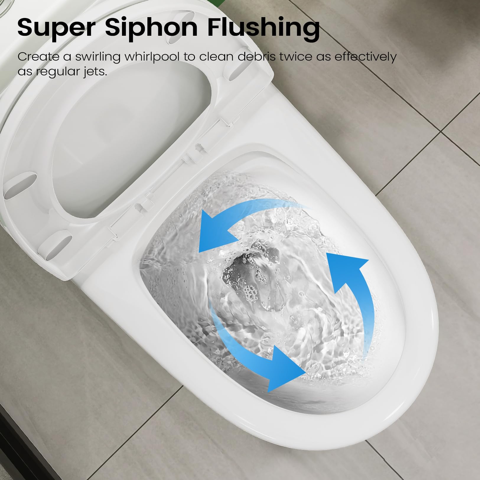 Elongated One Piece Toilet with Soft Closing Seat, 12'' Rough-In Modern Toilet for Bathrooms, 1.28 GPF Dual Flush, MAP 1000g, 28.4 x 15.5 x 26.6 Inches Standard White Toilet bowl