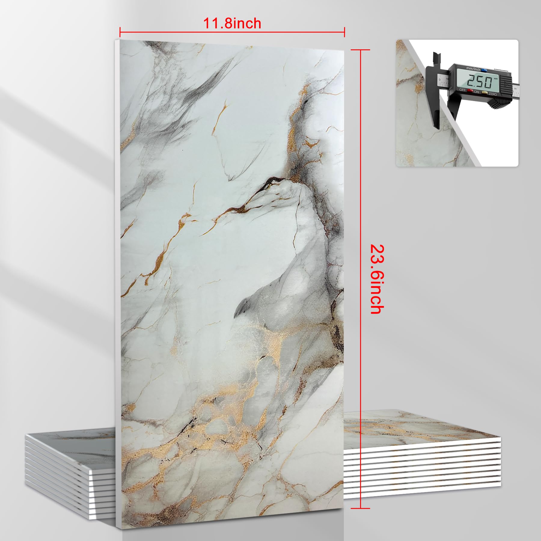 DUAXETONGXIA Marble Peel and Stick Waterproof Wall Panels (10, DU105)