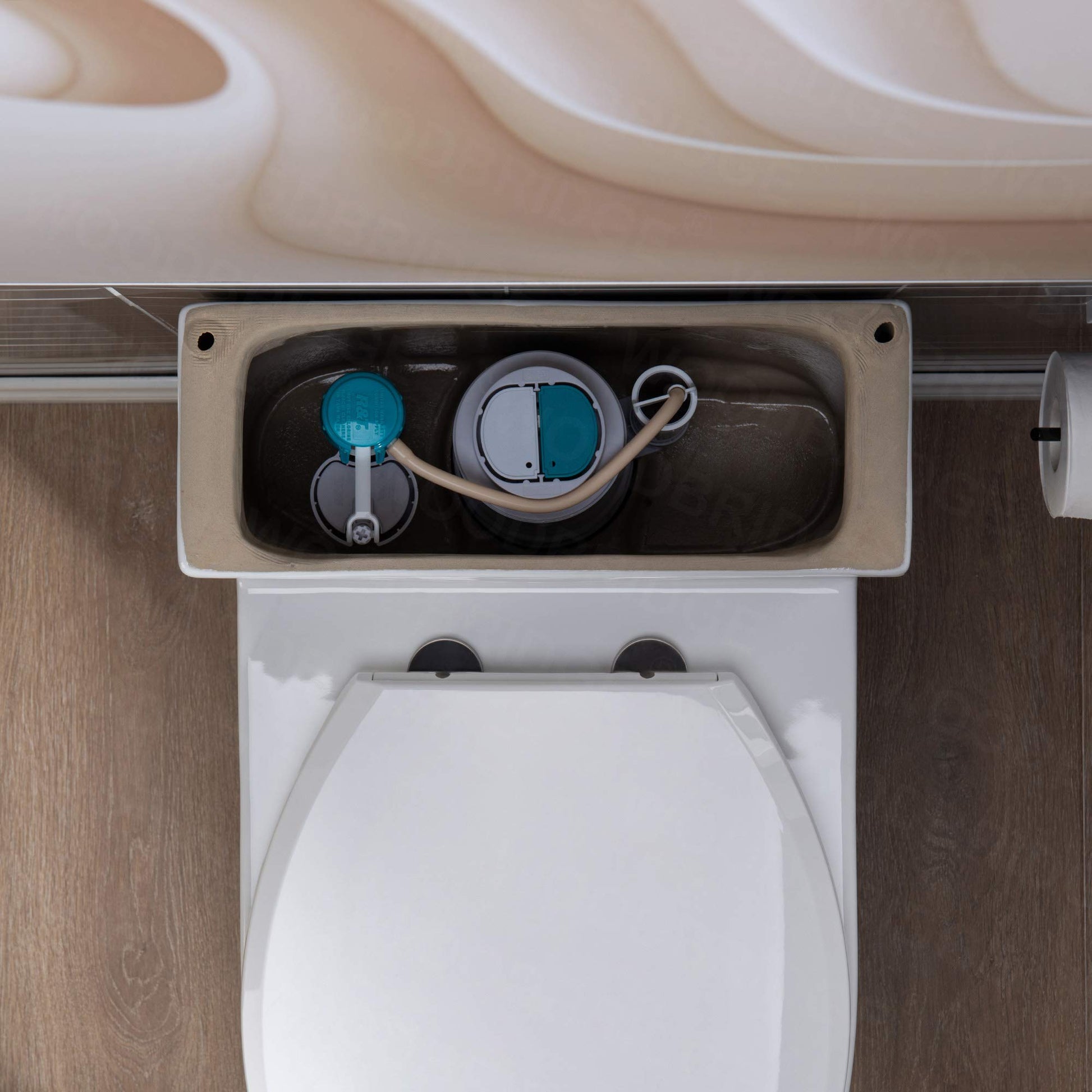 WOODBRIDGEE Modern Elongated One piece Toilet Dual flush 1.0/1.6 GPF,with Soft Closing Seat,1000 Gram MaP Flushing Score Toilet with Chrome Button,White,B0750-F-C