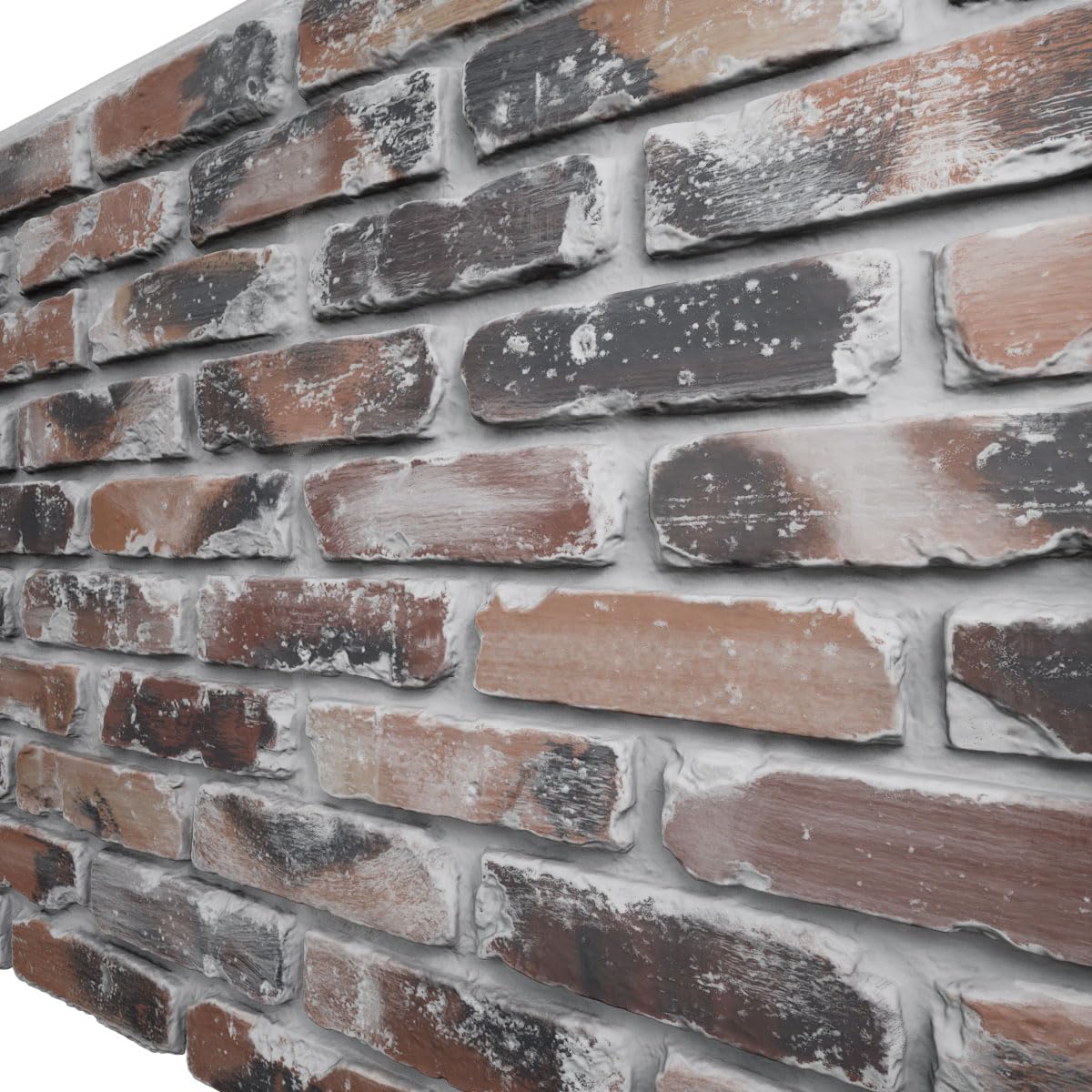 EverStone Aged Brick Faux Brick Panel, 46 7/8"W x 27"H x 1 1/4"D, Farmhouse Color