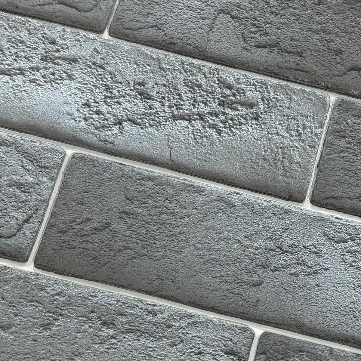 TORURAL 100 Whitewash Grey Faux Brick Wall Tiles, 3D Thin Brick Veneers for Bedroom, Bathroom, Kitchen, Fireplace and Fence Wall Panels (14.2 sq ft)