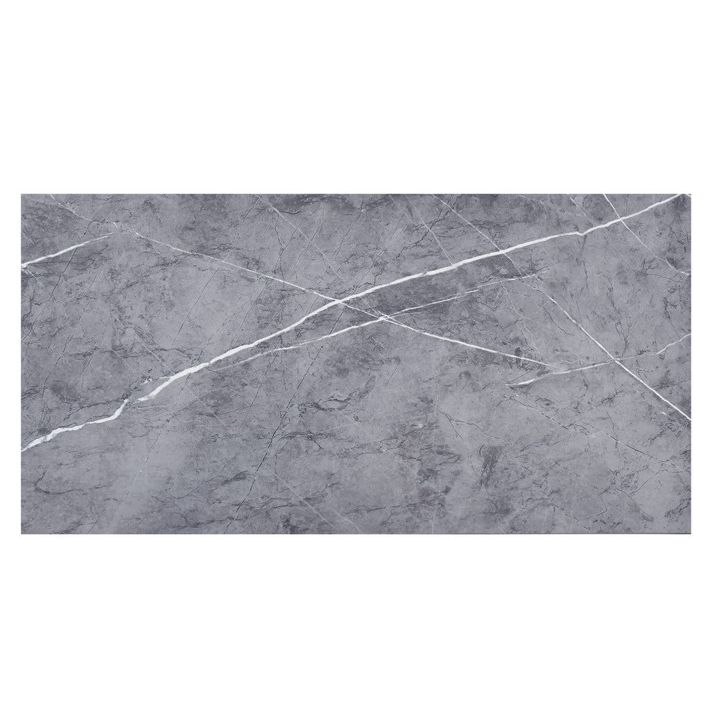 Haimin Wall Panels Peel and Stick 10 Pieces 23.6x11.8in (19.4 Sq. Ft. Coverage) Lightweight Backsplash Marble Look Tile (not Real Marble) Ideal for Kitchen Bathrooms Living Rooms Bedrooms (Gray-YSH)