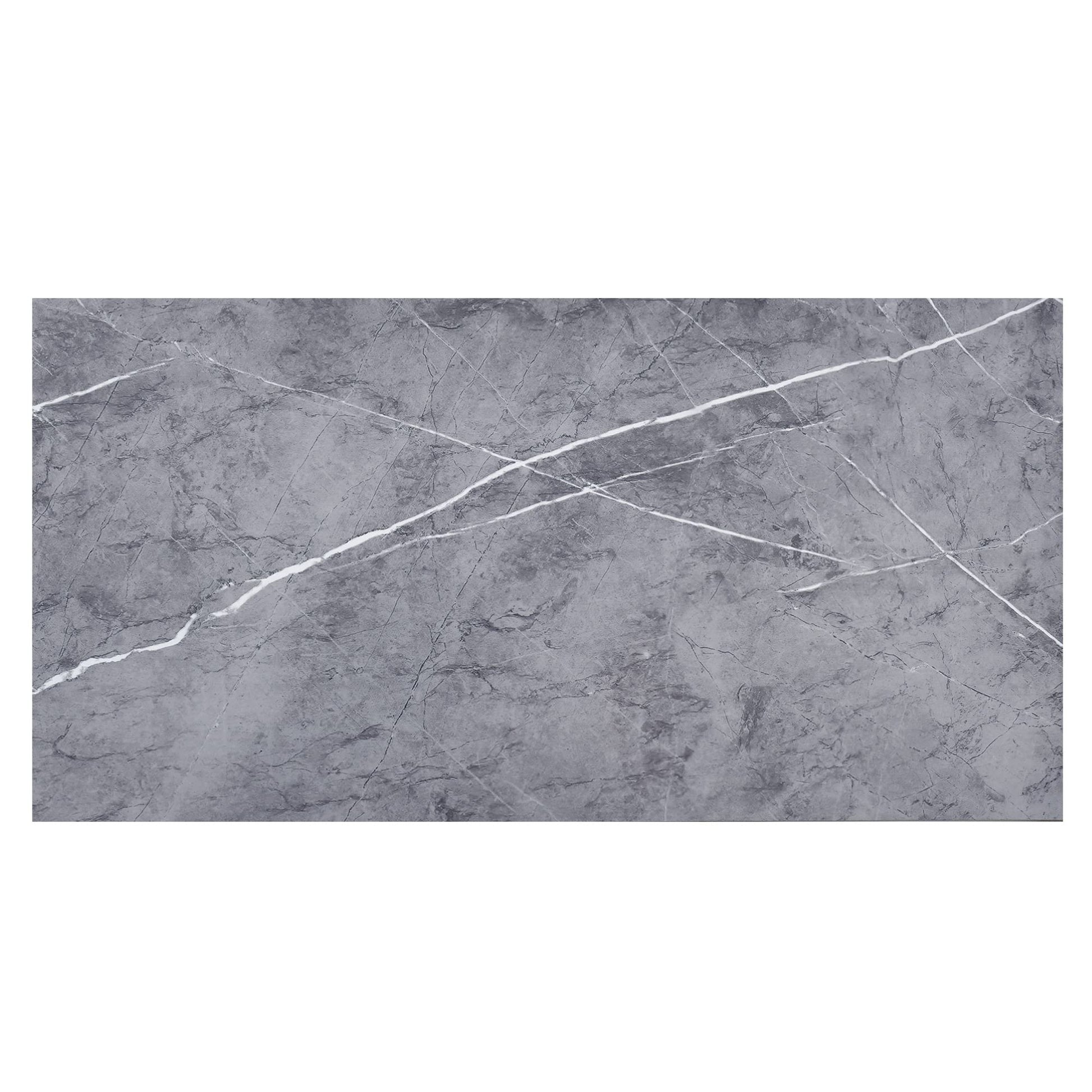 Haimin Wall Panels Peel and Stick 10 Pieces 23.6x11.8in (19.4 Sq. Ft. Coverage) Lightweight Backsplash Marble Look Tile (not Real Marble) Ideal for Kitchen Bathrooms Living Rooms Bedrooms (Gray-YSH)