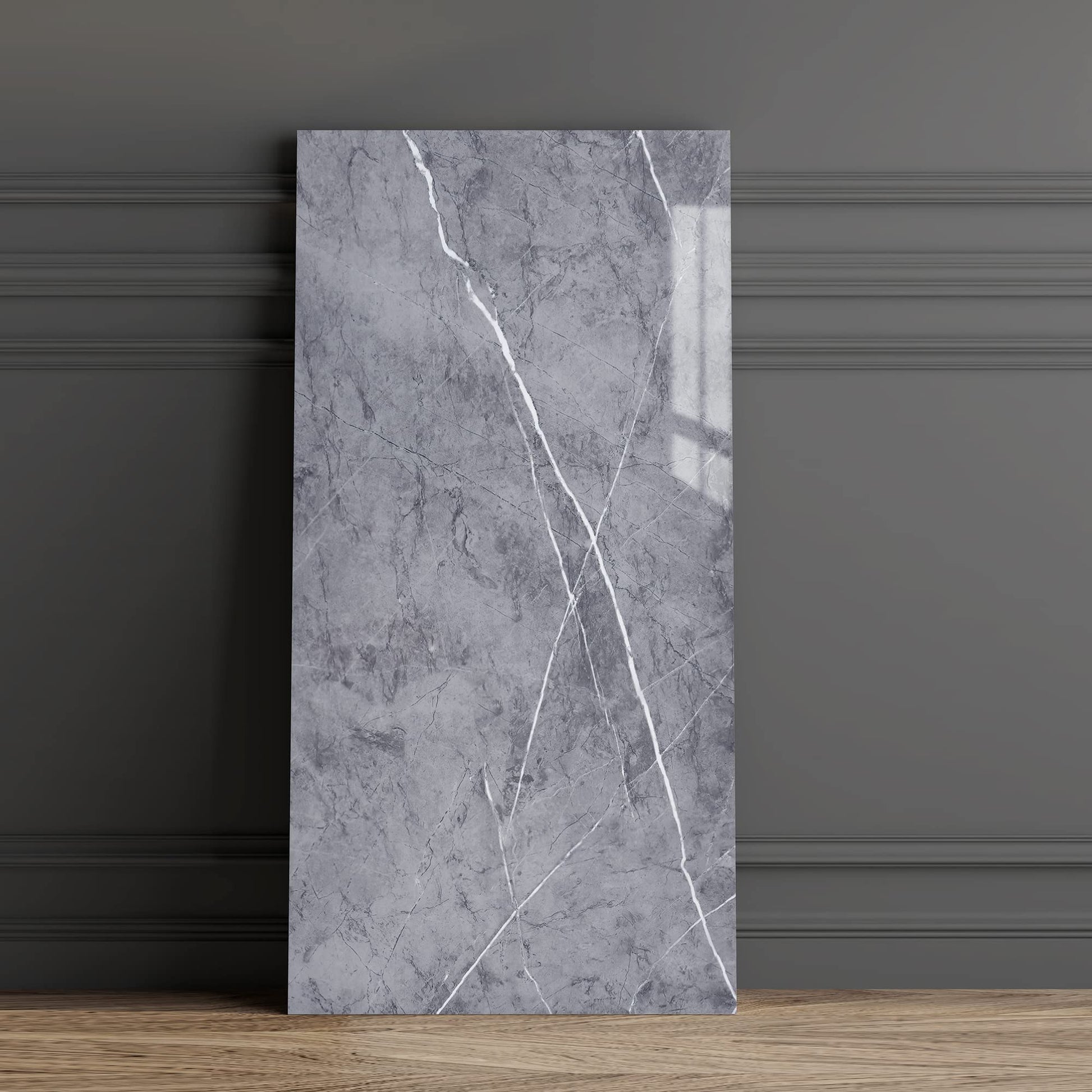 Haimin Wall Panels Peel and Stick 10 Pieces 23.6x11.8in (19.4 Sq. Ft. Coverage) Lightweight Backsplash Marble Look Tile (not Real Marble) Ideal for Kitchen Bathrooms Living Rooms Bedrooms (Gray-YSH)