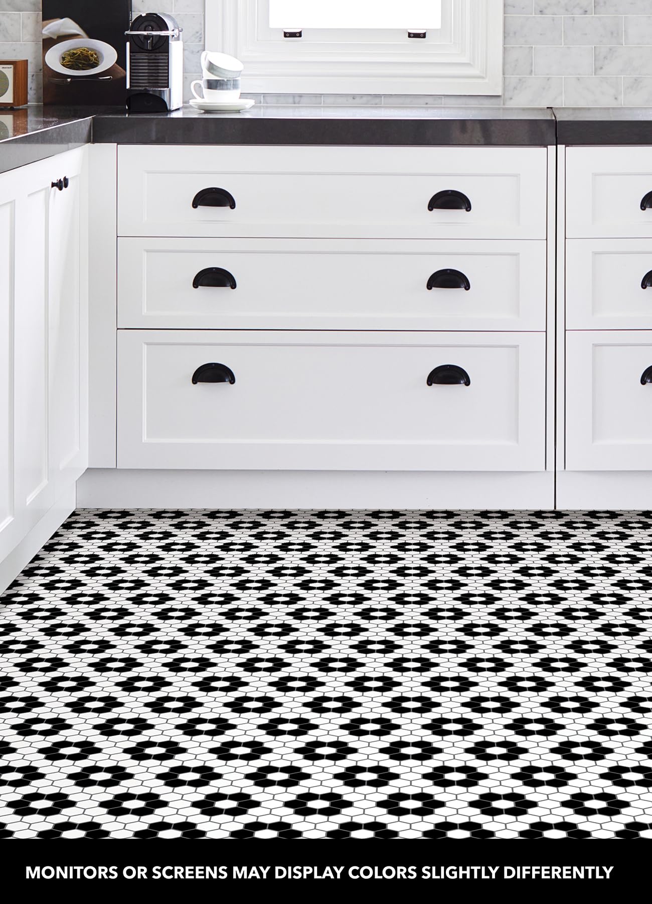 FloorPops Black Biscotto Peel & Stick Floor Tiles, FP3931
