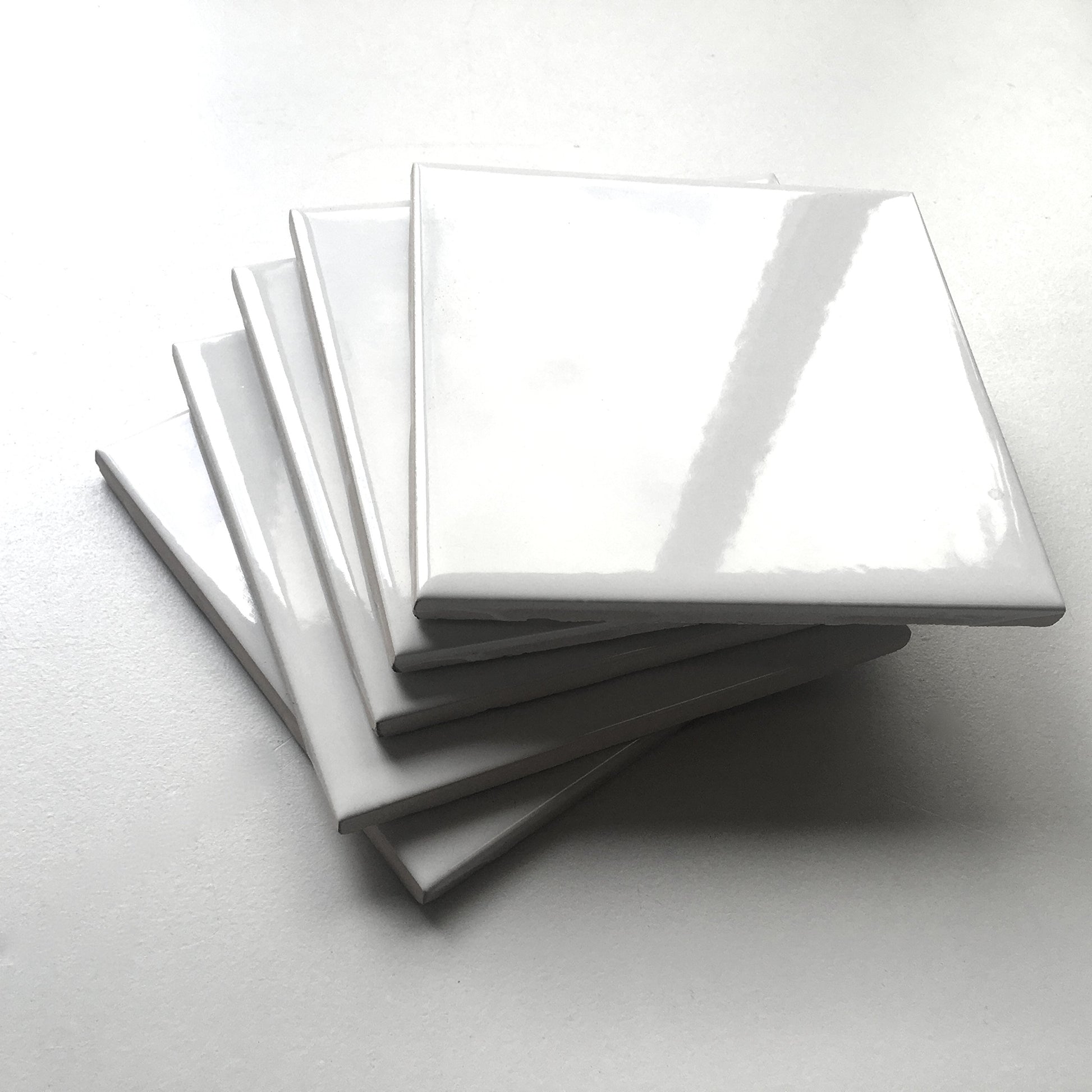 4x4 White Glossy Finish 4 1/4x4 1/4 Ceramic Subway Tile Shower Walls Backsplashes