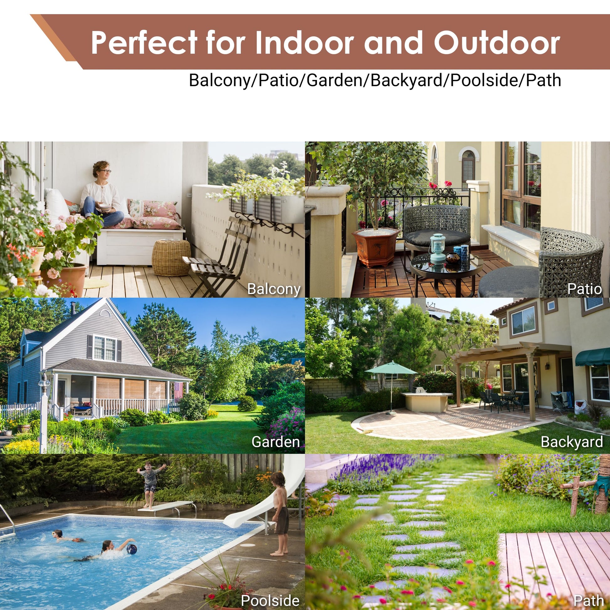PrimeZone 54 PCS Solid Acacia Wood Interlocking Patio Deck Tiles - 12" x 12" Indoor Outdoor Waterproof Flooring Tiles for Balcony, Backyard, Garden & Poolside, All Weather Use, Natural Wood